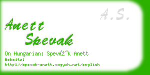 anett spevak business card